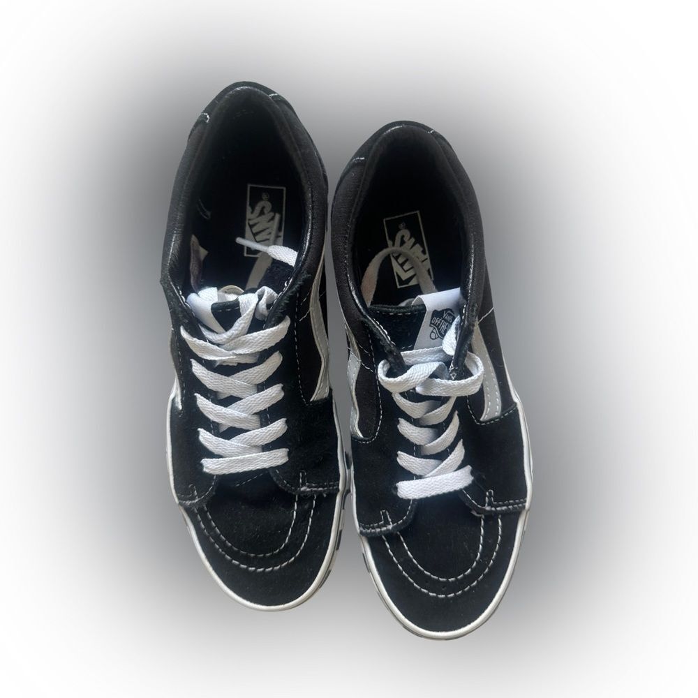 VANS Sk8-Low Kids 'Reflective Sidestripe - Black Checkerboard - Picture 8 of 9